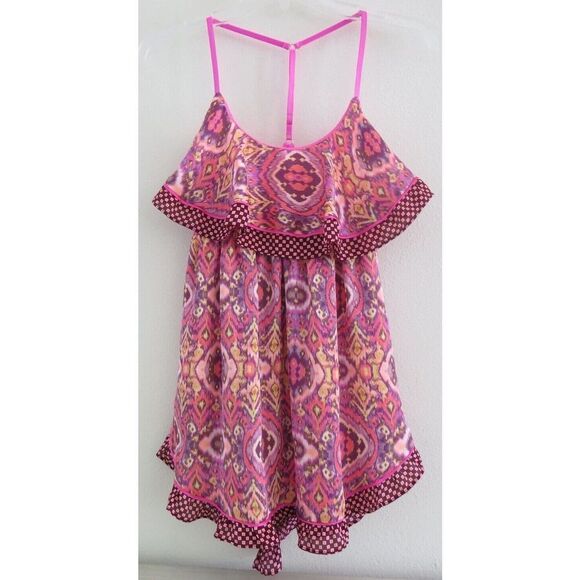 Victoria's Secret Women's Sz M/L Pink Multi Babydoll Racerback Tank Nightie - Picture 1 of 10
